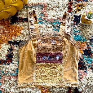 Free People Embellished Crop Cami XS